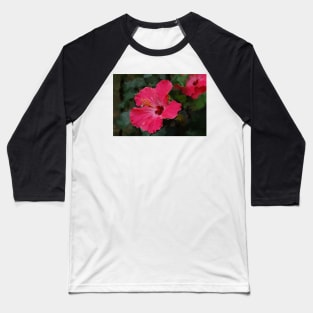 Pretty in Pink Hibiscus Flower Baseball T-Shirt